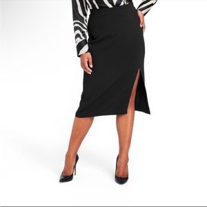 NWT Sergio Hudson x Target Black High-Waisted Slited Pencil Skirt